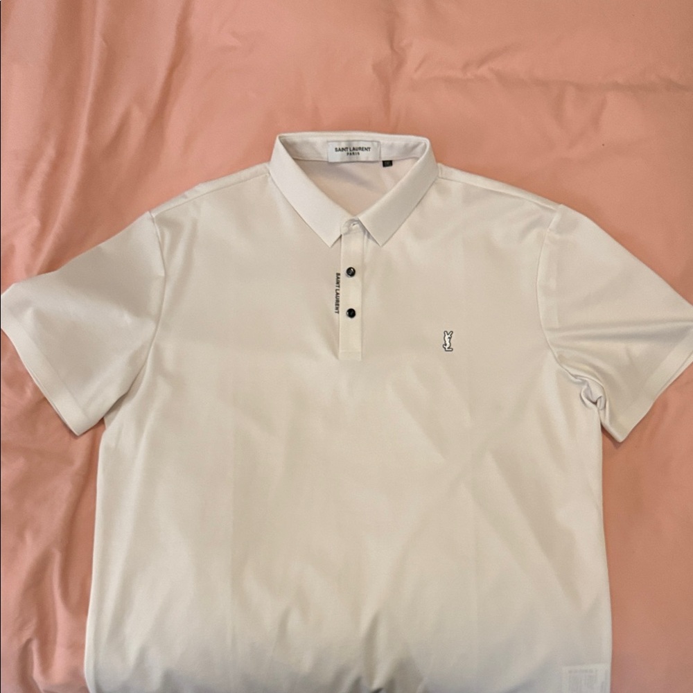 Saint Laurent White Men's Polo